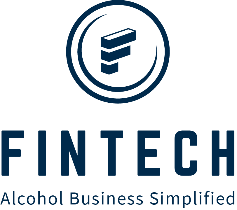 Fintech Logo Alcohol Business Simplified Blue Vertical
