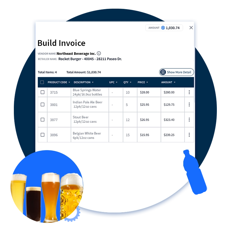 alcohol invoice builder