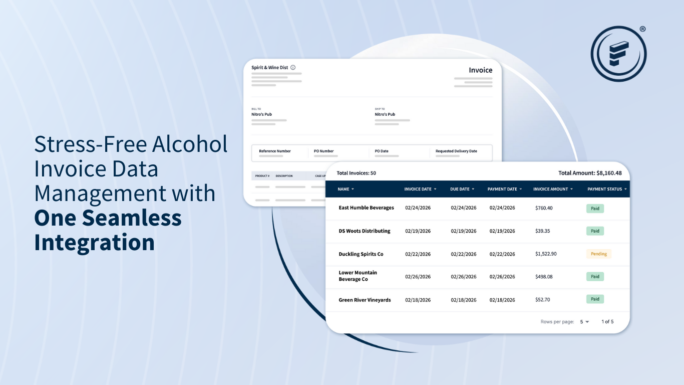 alcohol invoice data integration with Fintech